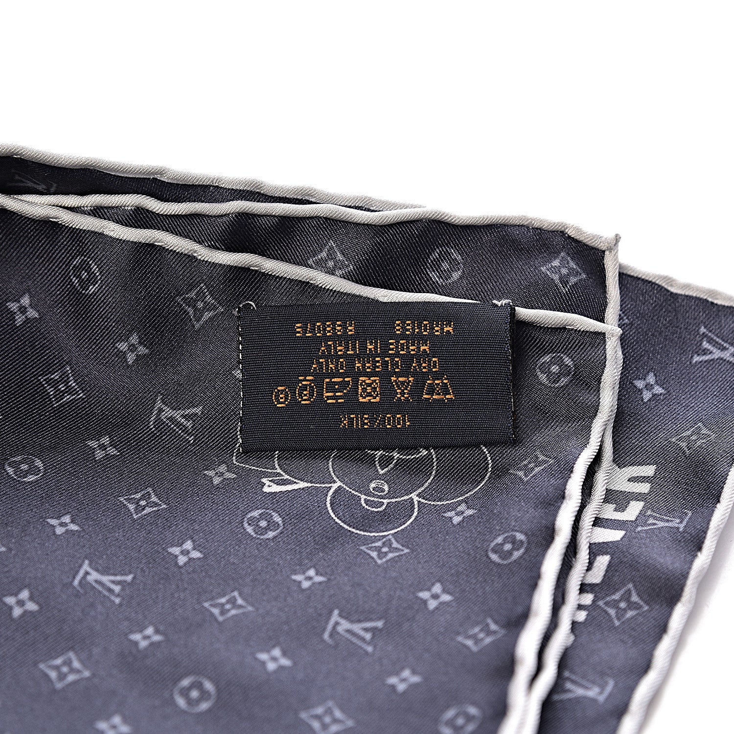 Louis Vuitton Silk Monogram Vivienne Pocket Square 3 of 3