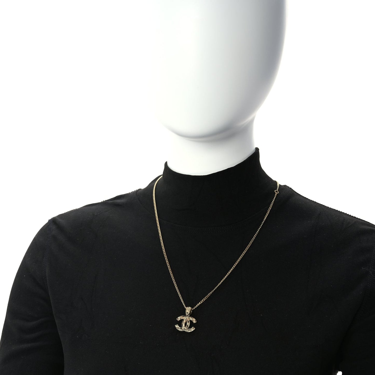 Tweed Effect CC Necklace Gold