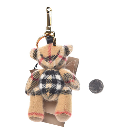 Burberry Cashmere Vintage Check Thomas Bear Bag Charm Antique Yellow 2 of 4