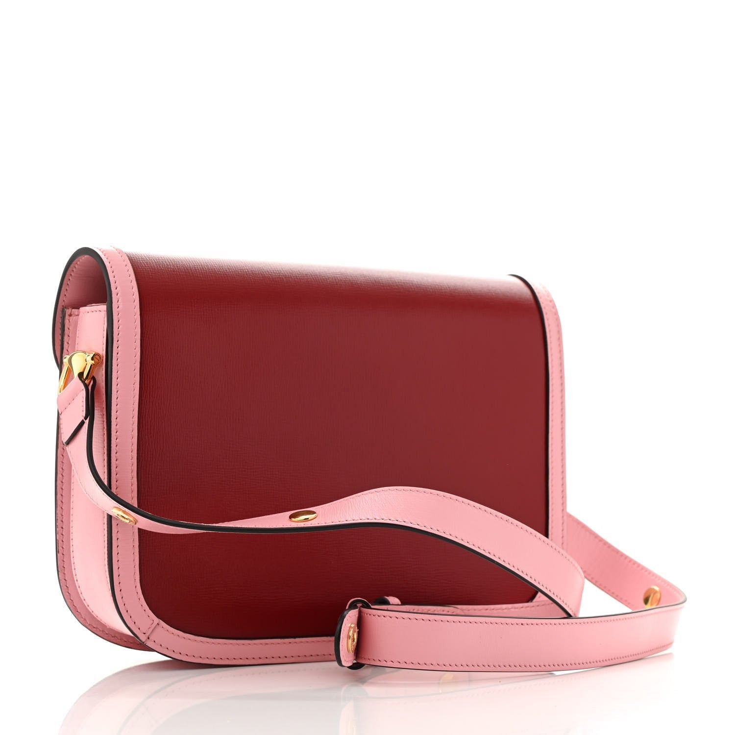 Gucci Azalea Calfskin Horsebit 1955 Shoulder Bag New Cherry Red Wild Rose 3 of 7
