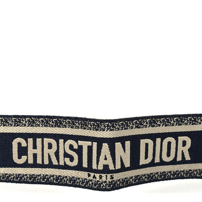 Christian Dior Canvas Embroidered Shoulder Strap Blue 3 of 3