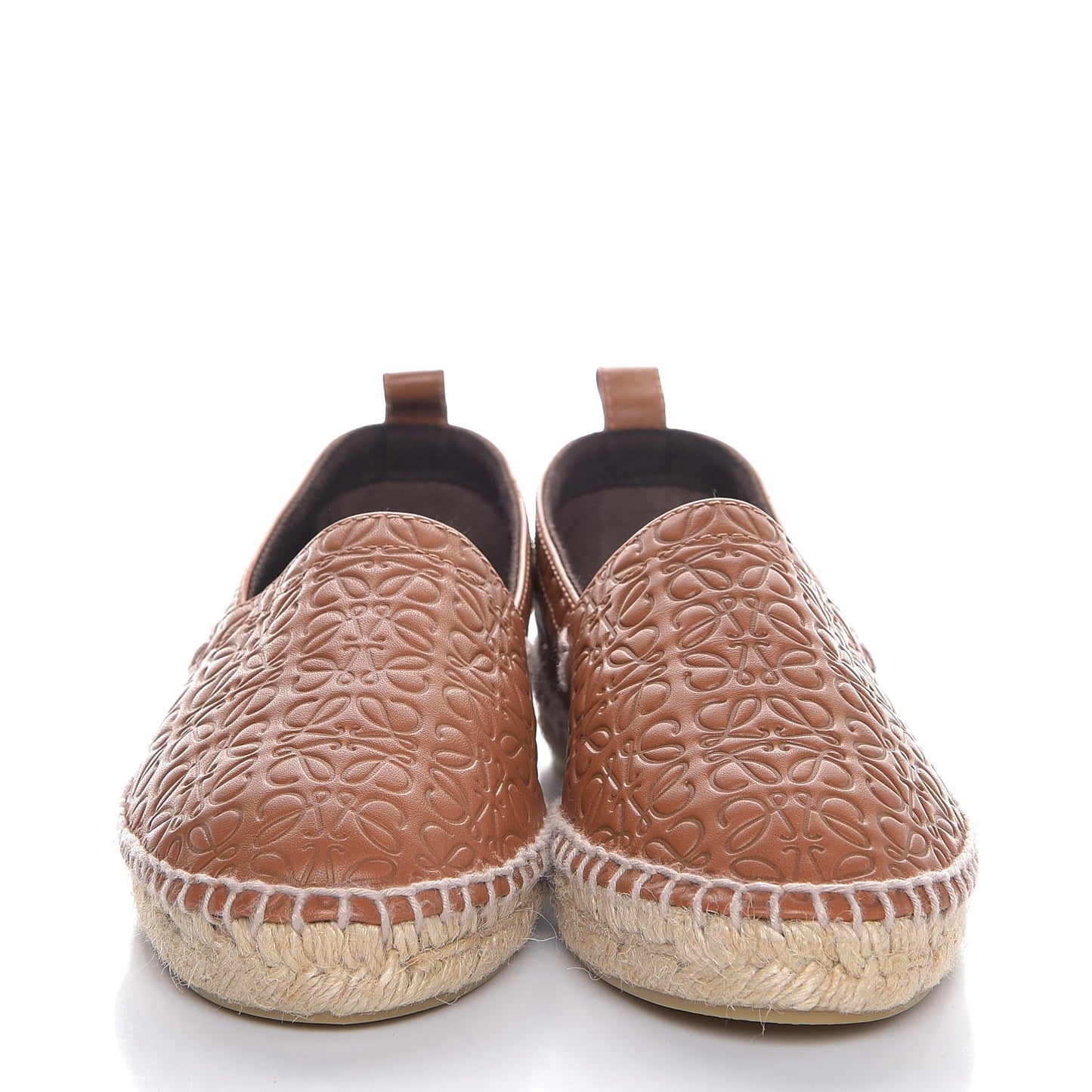 Calfskin Embossed Repeat Espadrilles 36 Tan