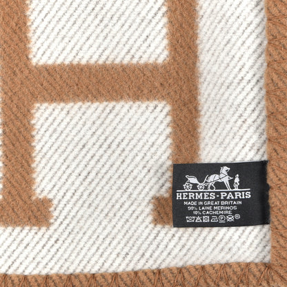 Hermes Wool Cashmere Avalon Blanket Ecru Camel 3 of 3