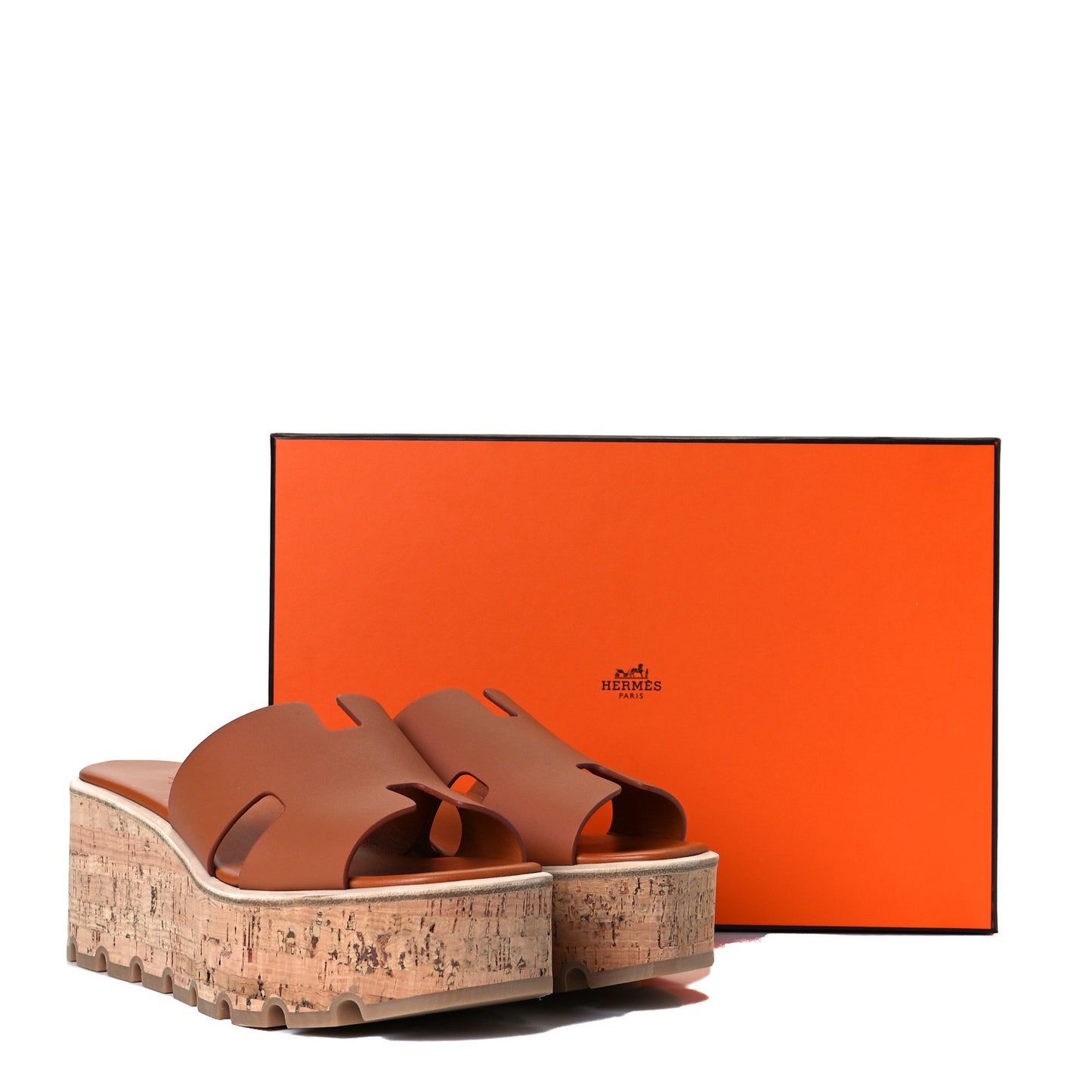 Calfskin Cork Eze 30 Sandals 37 Marron Glaise
