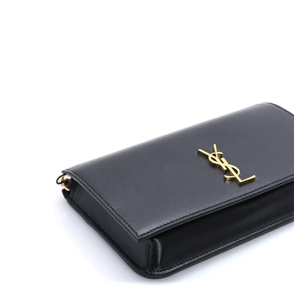 Saint Laurent Calfskin Monogram Cassandre Phone Holder With Strap Black 7 of 8