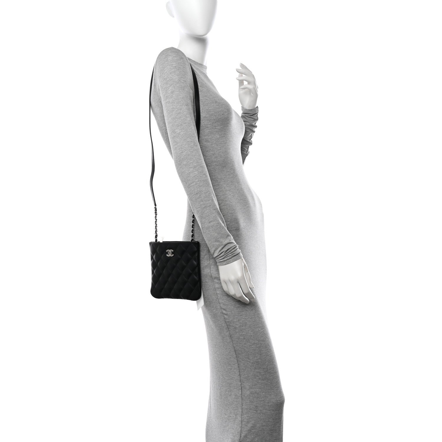 Chanel Lambskin Quilted Crossbody Bag Black 2 of 7