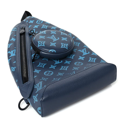 Louis Vuitton Monogram Shadow Duo Slingbag Navy River Blue 3 of 8