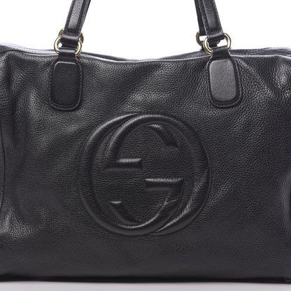 Gucci Pebbled Calfskin Large Soho Top Handle Bag Black 10 of 12