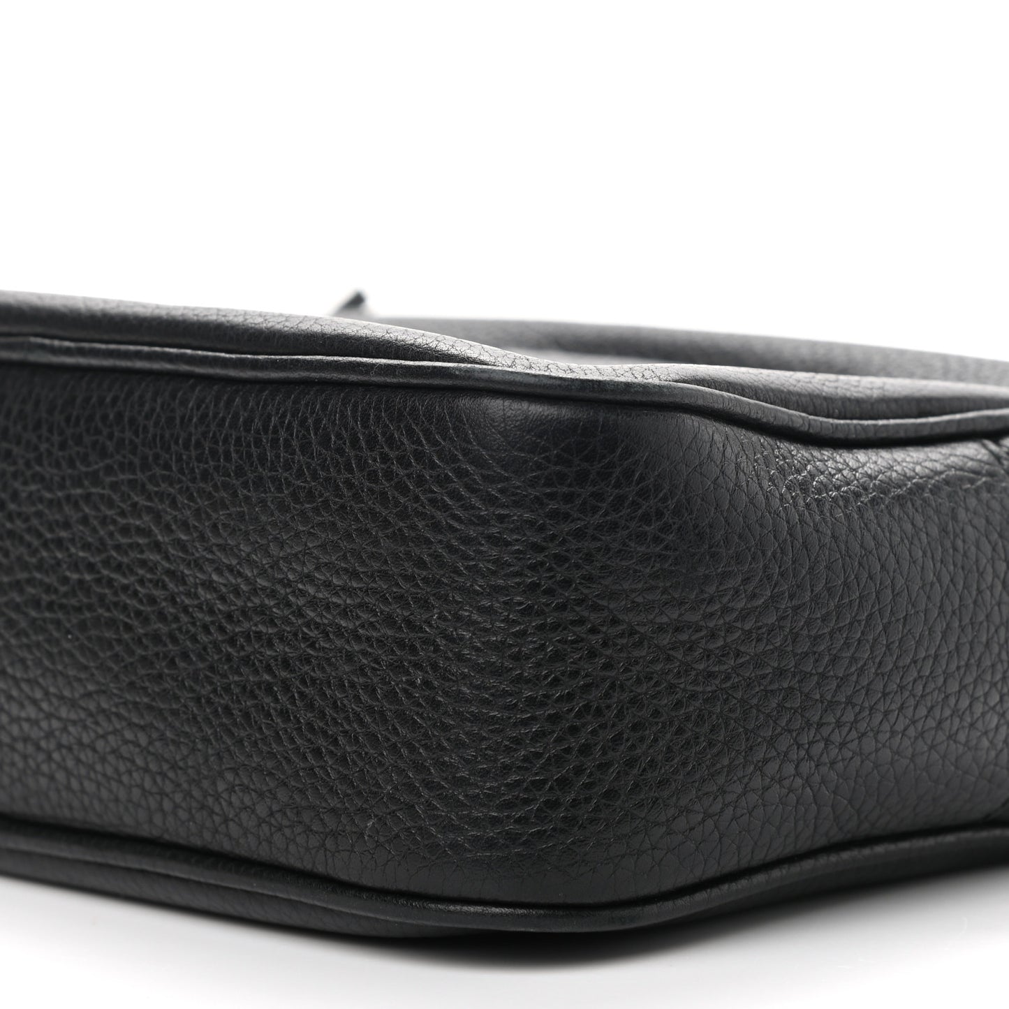 Pebbled Calfskin Small Soho Disco Bag Black