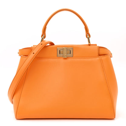 Fendi Nappa Mini Peekaboo Iconic Satchel Giallo Syrup 1 of 18