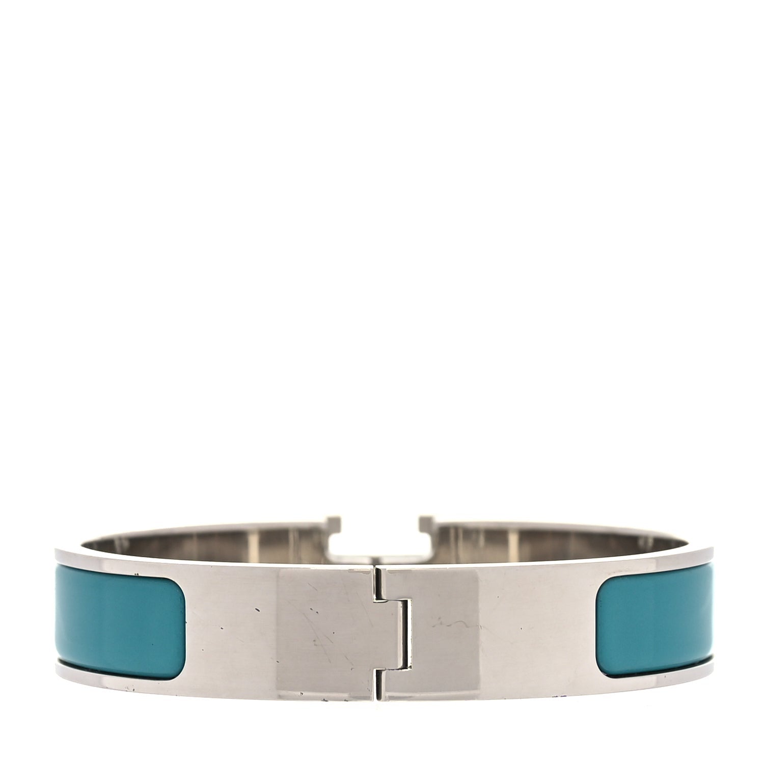 Hermes Enamel Narrow Clic Clac H Bracelet PM  Bleu Atoll 2 of 3
