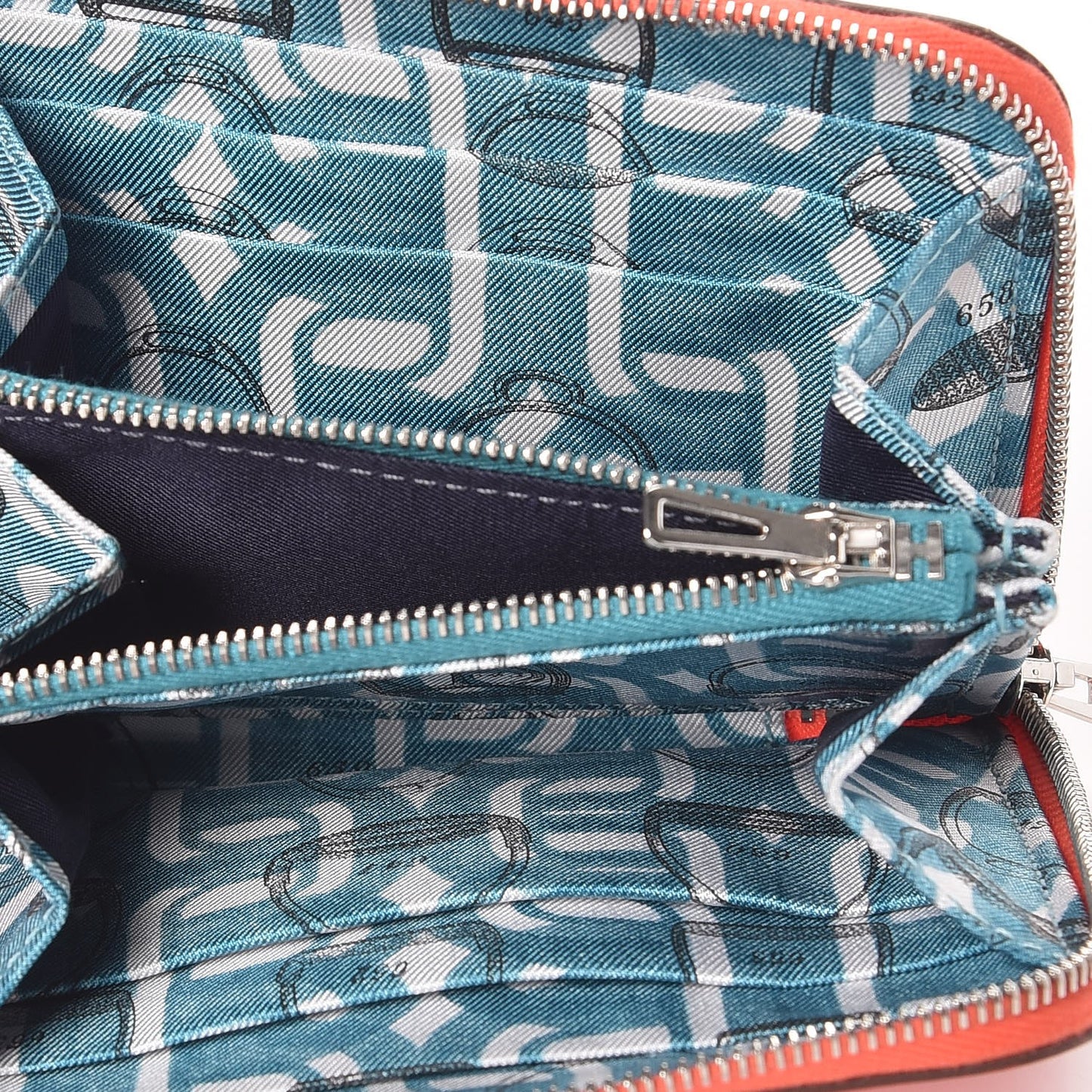 Epsom Silk'in Compact Wallet Orange Poppy Bleu Saint Cyr