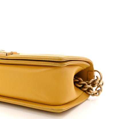 Chanel Calfskin Quilted Medium Boy Flap Yellow 10 of 11