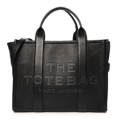 Marc Jacobs Grained Calfskin Medium The Tote Bag Black 1 of 7
