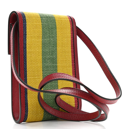 Gucci Canvas Marley Stripe Script Logo Mini Gucci 100 Crossbody Bag Red 3 of 9