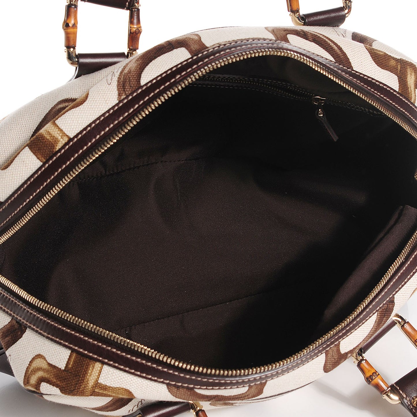 Canvas Bamboo Horsebit Print Boston Brown