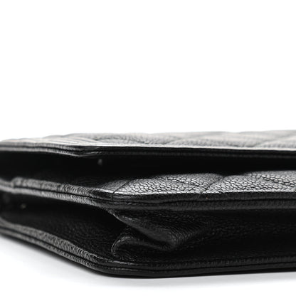 Chanel Caviar Quilted Boy Wallet On Chain WOC Black 11 of 13