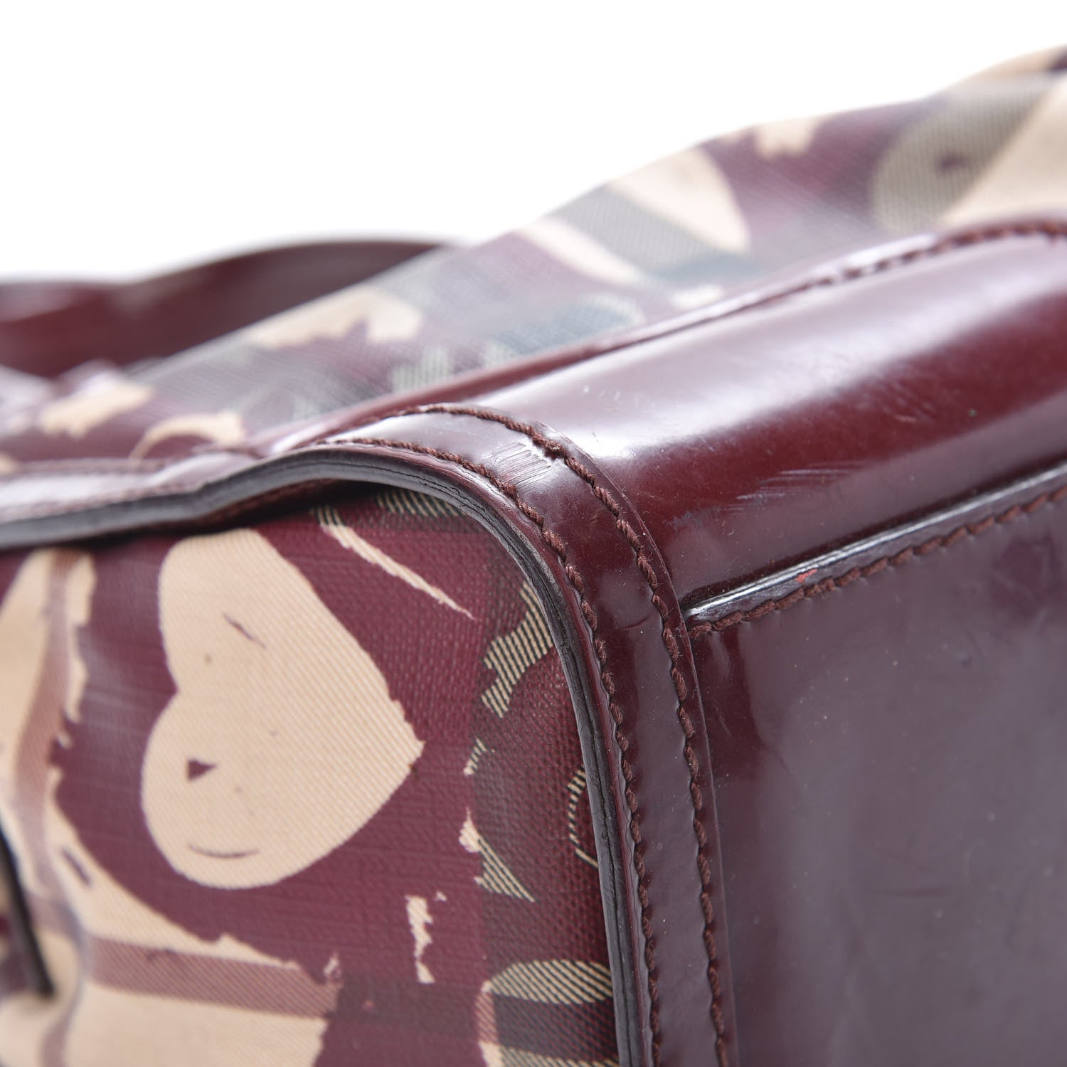 Burberry Nova Check Heart Print Pilgrim Satchel Berry 10 of 19