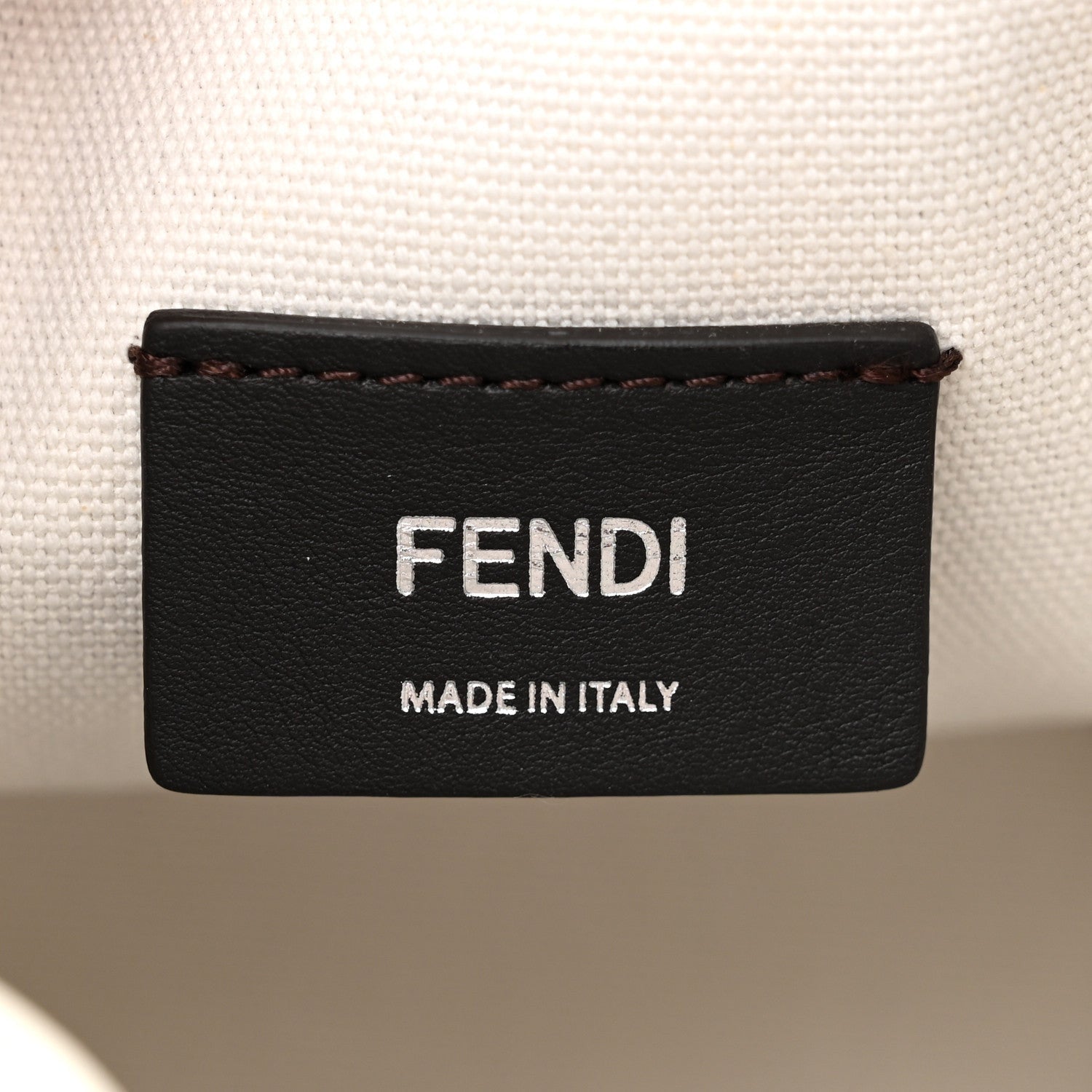 Fendi Canvas Nappa F is FF Embroidered Mini Mon Tresor Bucket Bag White Black 6 of 7