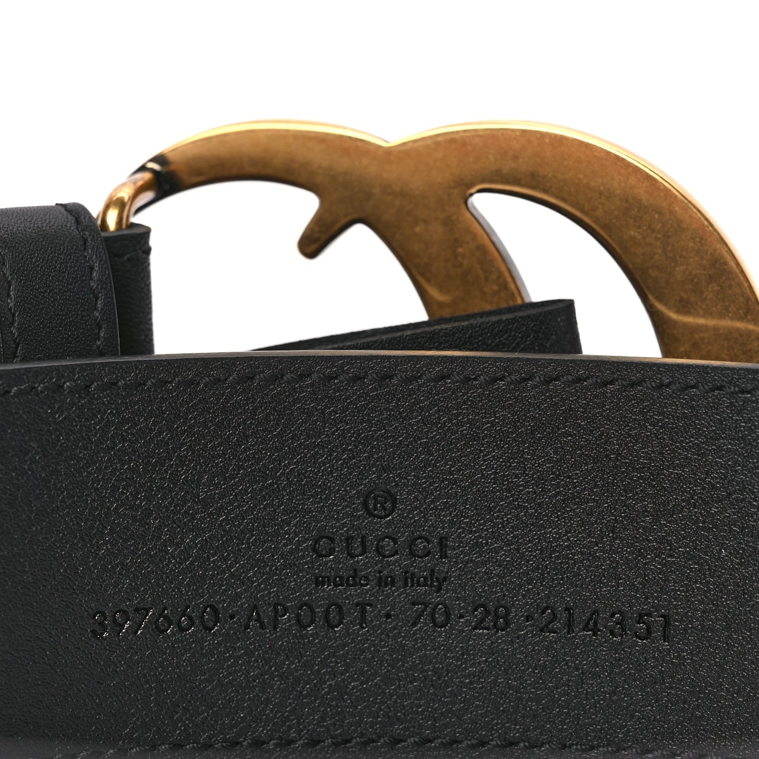 Gucci Calfskin Double G 40mm Belt 70 28 Black 3 of 5