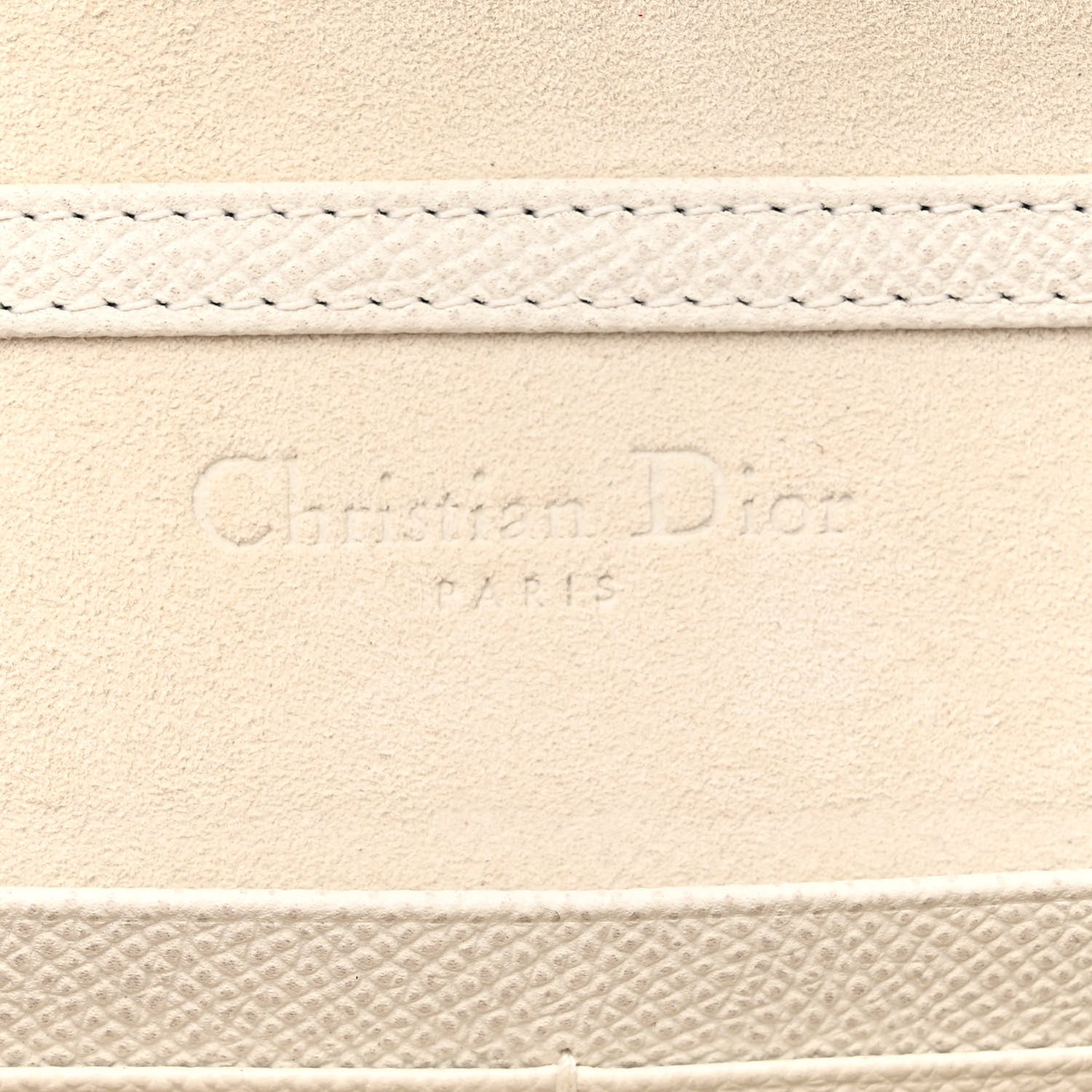 Christian Dior Grained Calfskin Saddle Chain Pouch Off White 6 of 14