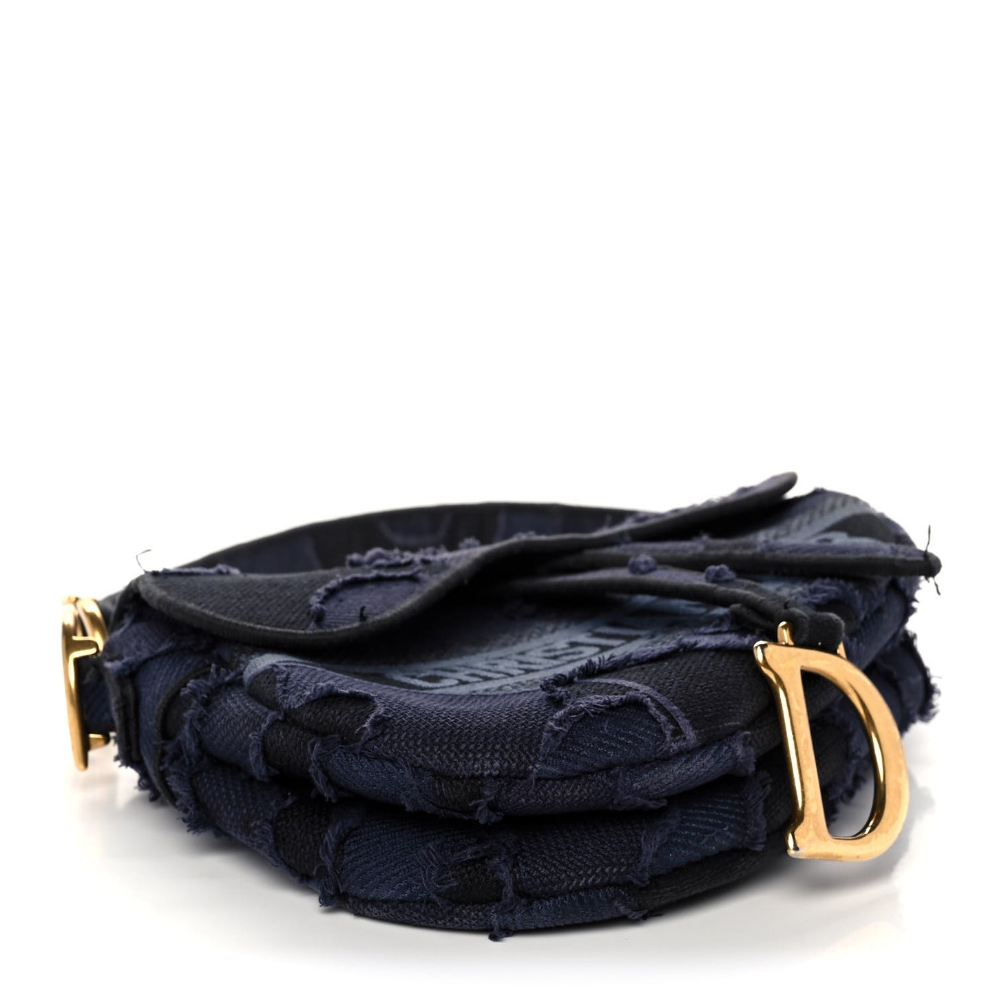 Canvas Embroidered Camouflage Saddle Bag Blue