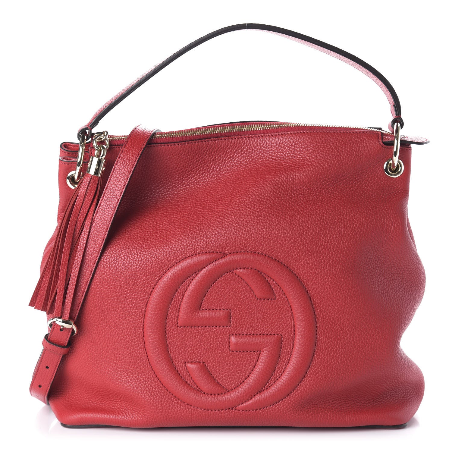 Gucci Pebbled Calfskin Large Soho Hobo Tabasco Red 1 of 10