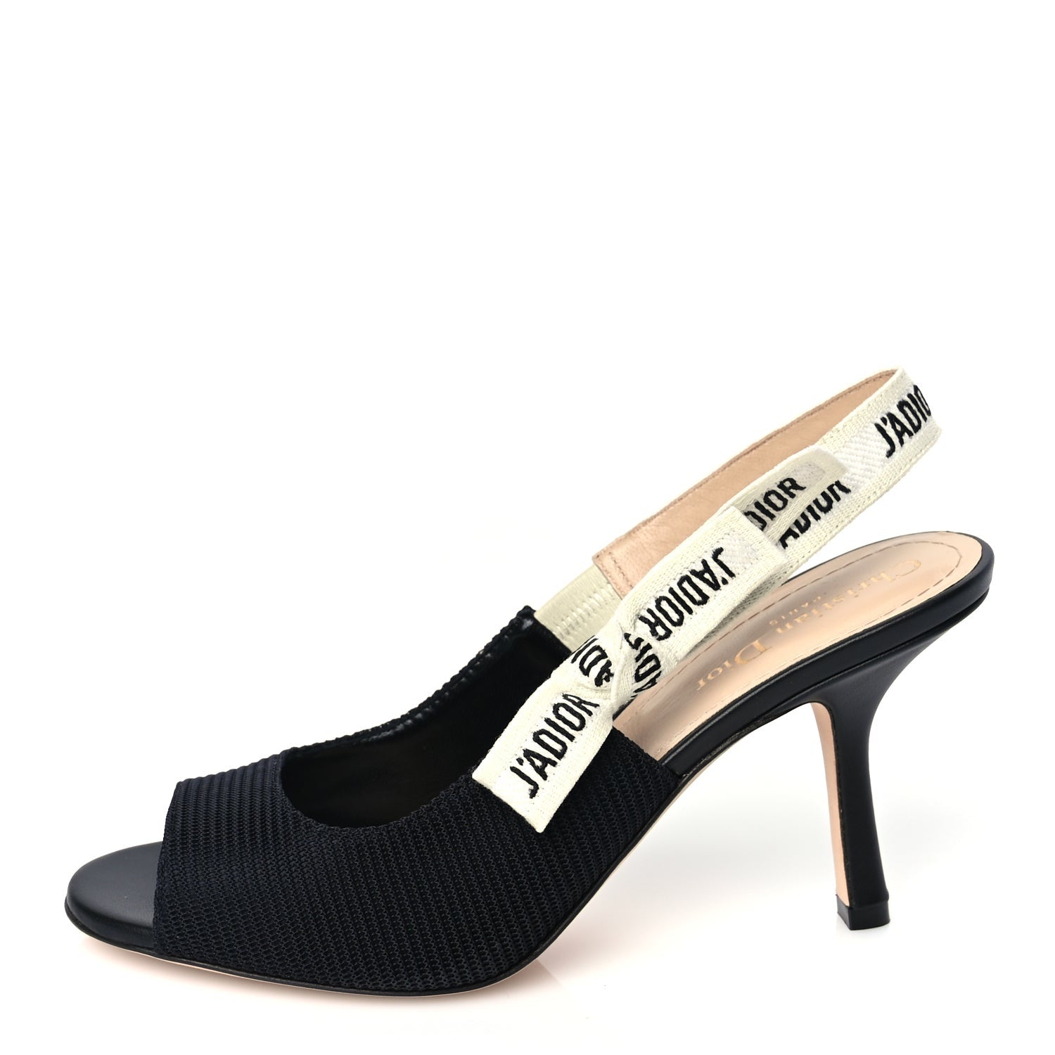 Christian Dior Technical Canvas Ribbon J'Adior Slingback 85mm Sandals 39 Black 1 of 9