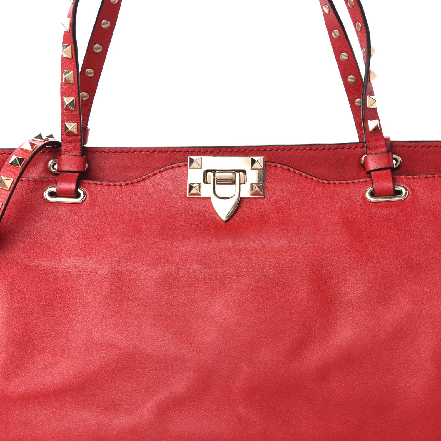 Valentino Garavani Vitello Medium Rockstud Tote Rosso Valentino 10 of 10