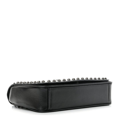 Prada Glace Calfskin Studded Crossbody Grey Black 4 of 13