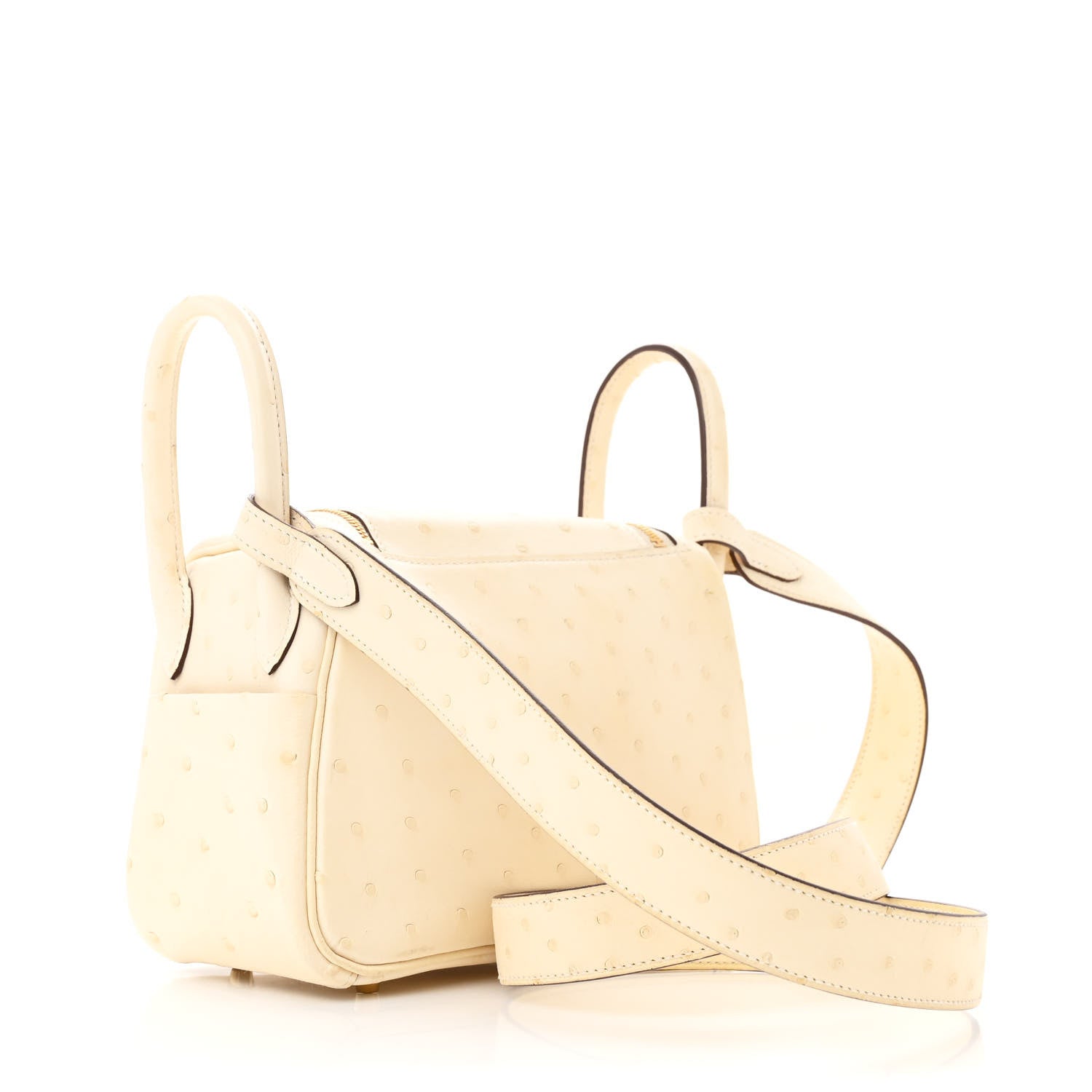 Hermes Ostrich Mini Lindy 20 Nata 3 of 14