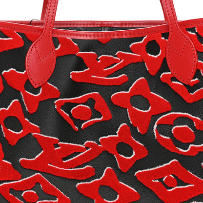 Louis Vuitton X UF Tufted Monogram Neverfull MM Black Red 7 of 9