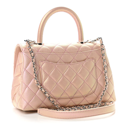 Chanel Iridescent Caviar Quilted Mini Coco Handle Flap Pink 3 of 9