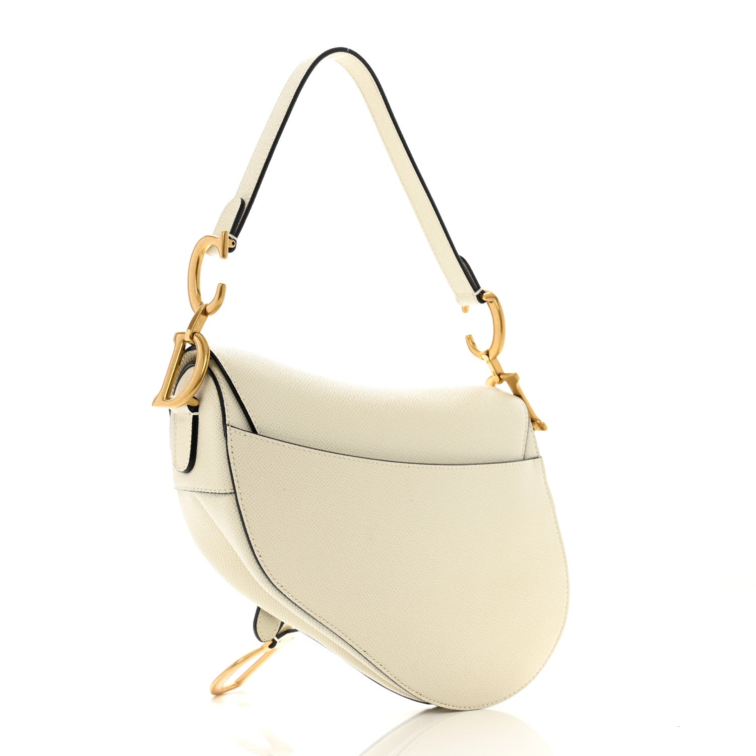 Christian Dior Grained Calfskin Saddle Bag White 3 of 12