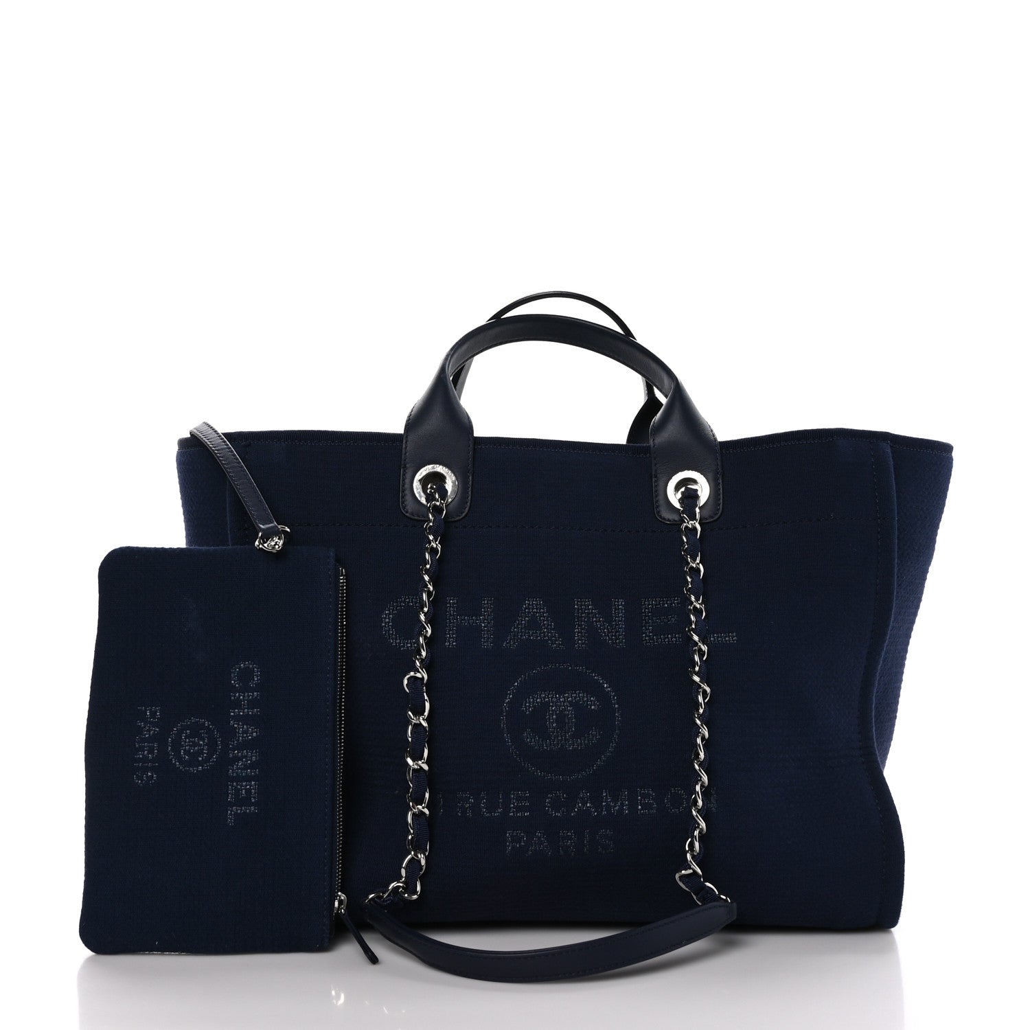 Chanel Mixed Fibers Medium Deauville Tote Navy 3 of 11