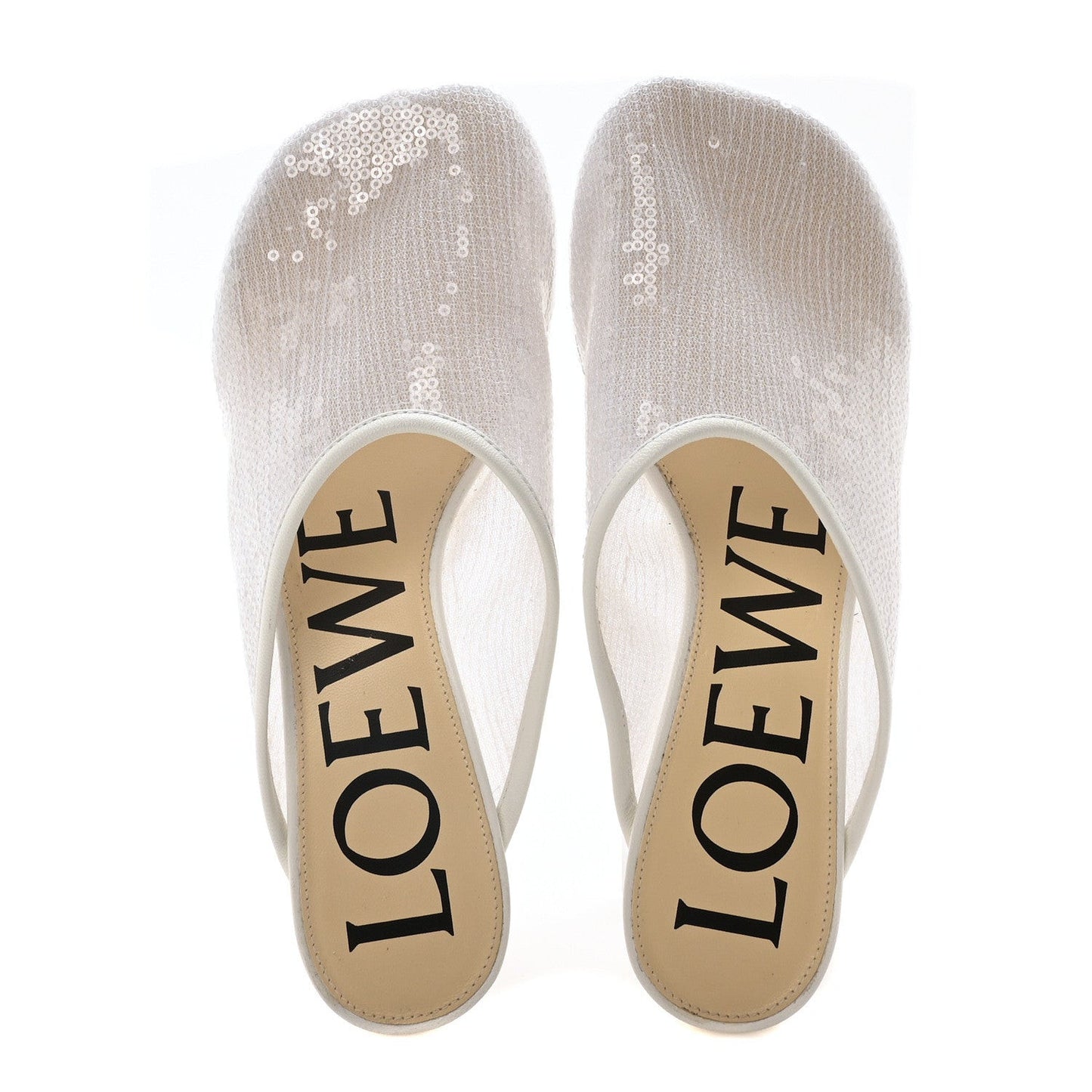 Sequin Toy Mule Pumps 35 Transparent White