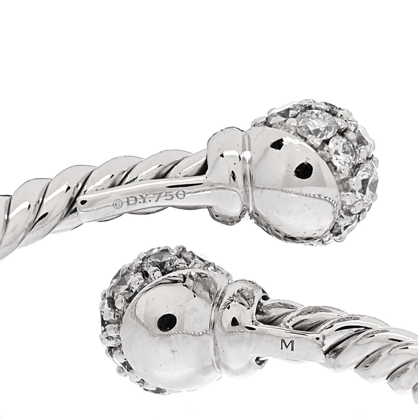 18K White Gold Diamond Solari Bypass Ring 53 6.5