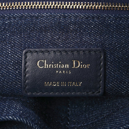 Christian Dior Canvas Calfskin Embroided Medium Miss Dior All Over Book Tote  Denim Multicolor 5 of 8
