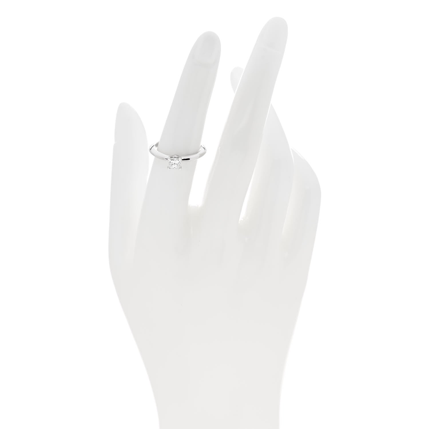 Tiffany Platinum Diamond .38ct Princess Cut Engagement Ring 52 6 2 of 6