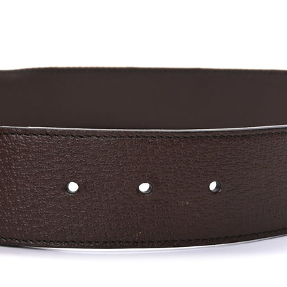 Gucci Monogram Jumbo GG Textured Dollar Calfskin Double G 40mm Belt 80 32 Camel Ebony 4 of 6