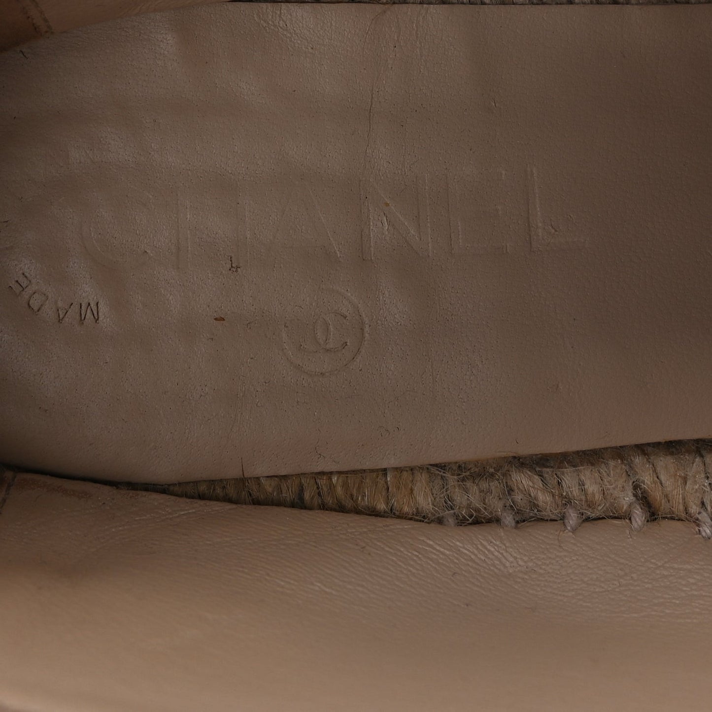 Lambskin CC Espadrilles 40 Beige Black