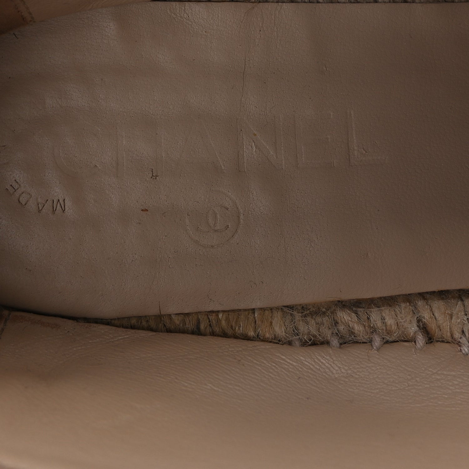 Chanel Lambskin CC Espadrilles 40 Beige Black 7 of 9