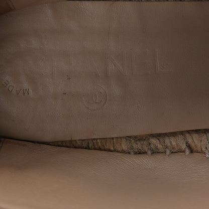 Chanel Lambskin CC Espadrilles 40 Beige Black 7 of 9