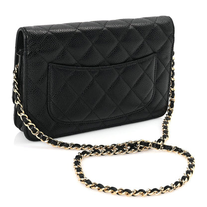 Chanel Caviar Quilted Wallet On Chain WOC Black 2 of 10