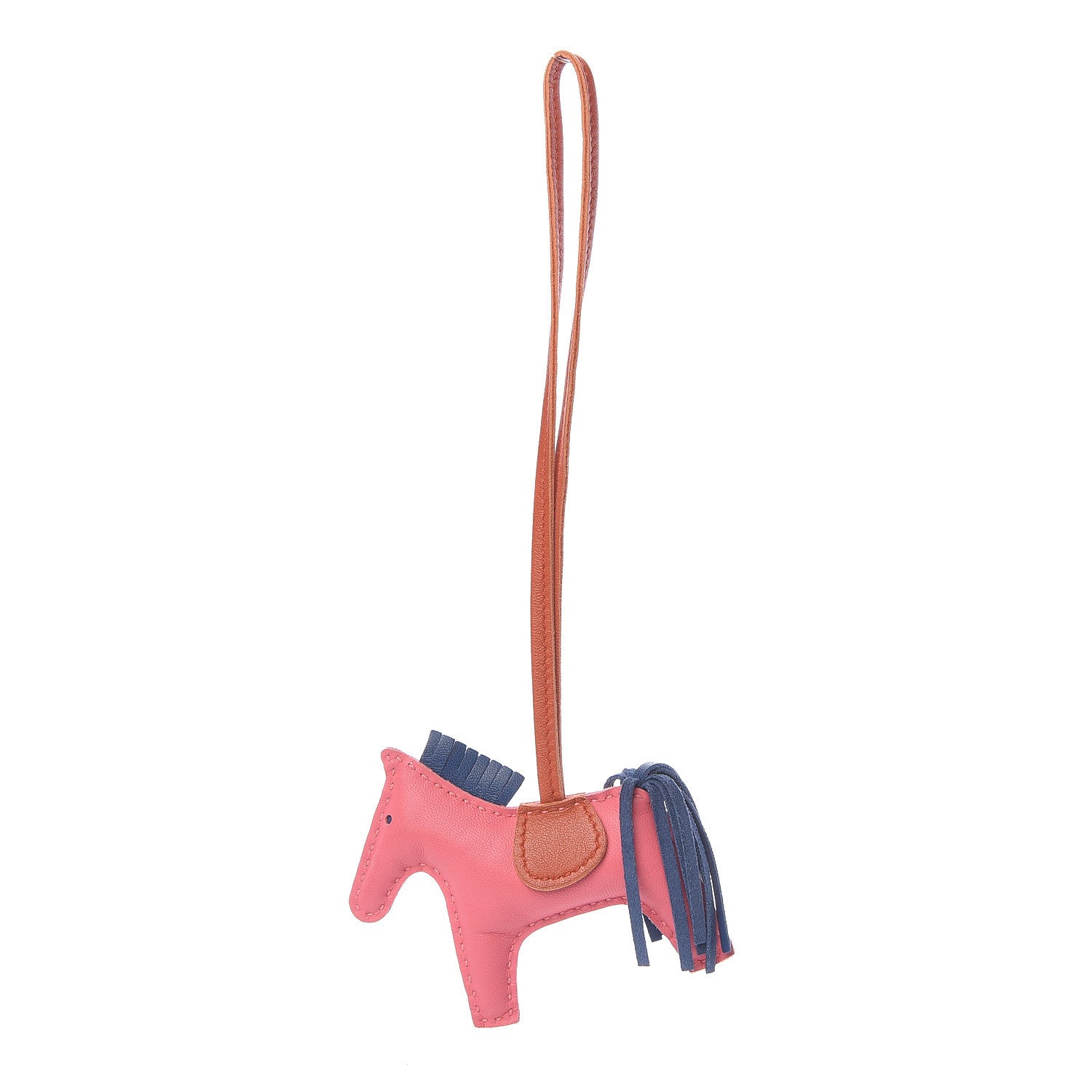 Hermes Milo Lambskin Grigri Rodeo Bag Charm PM Rose Azalee Cornaline Bleu De Malte 1 of 4