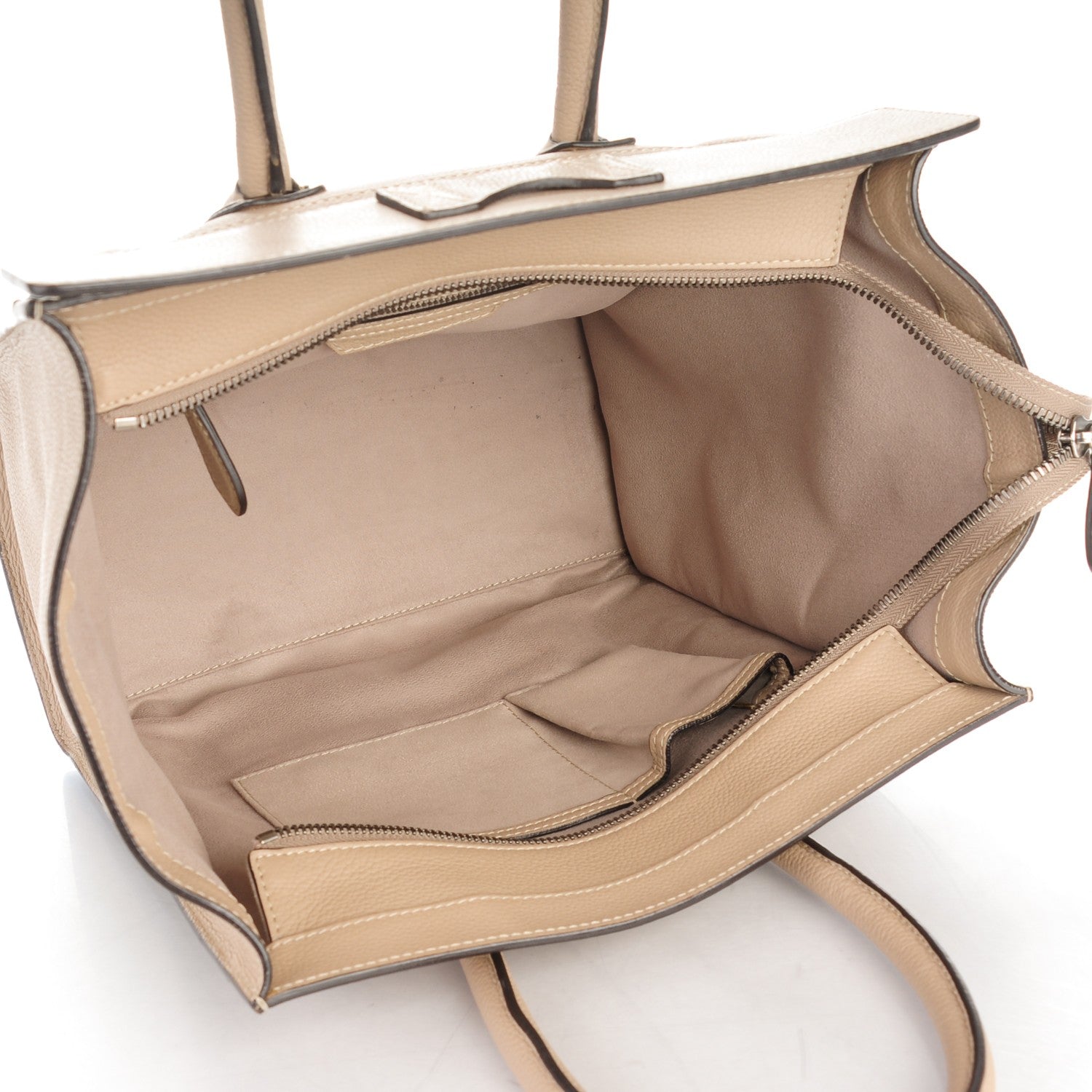 Celine Drummed Calfskin Mini Luggage Dune 5 of 10