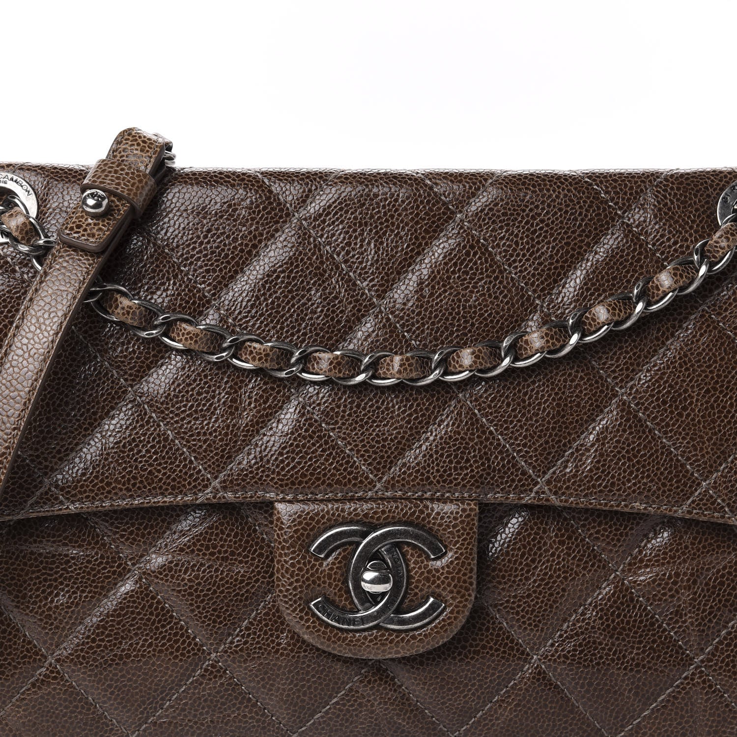 Chanel Crumpled Grained Calfskin Medium CC Crave Flap Brown 11 of 11