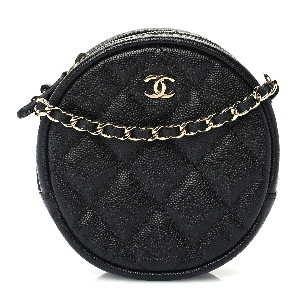 Chanel Caviar Quilted Round Clutch With Chain Black 1 of 9