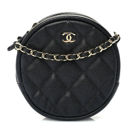 Chanel Caviar Quilted Round Clutch With Chain Black 1 of 9
