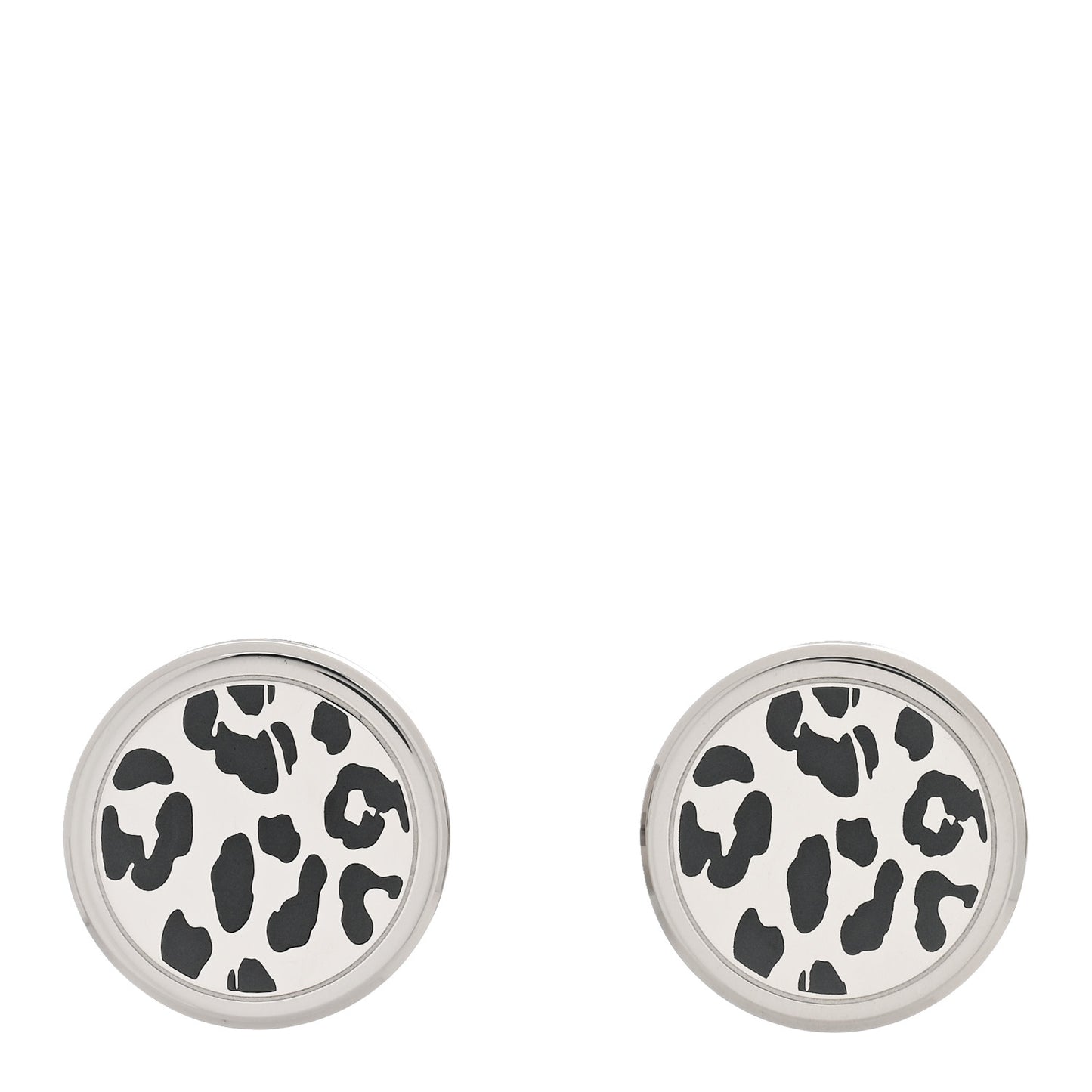 Sterling Silver Palladium Black Lacquer Panthere Cufflinks